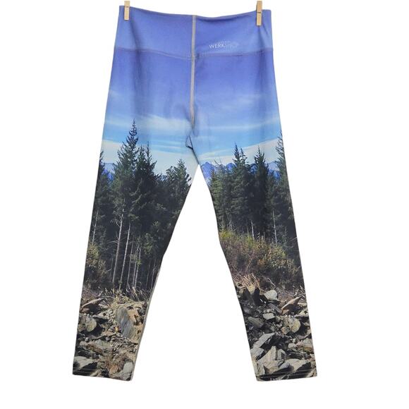 Eagle Rock Werkshop Leggings Size Medium Mountains Forest Scenery - Picture 2 of 5